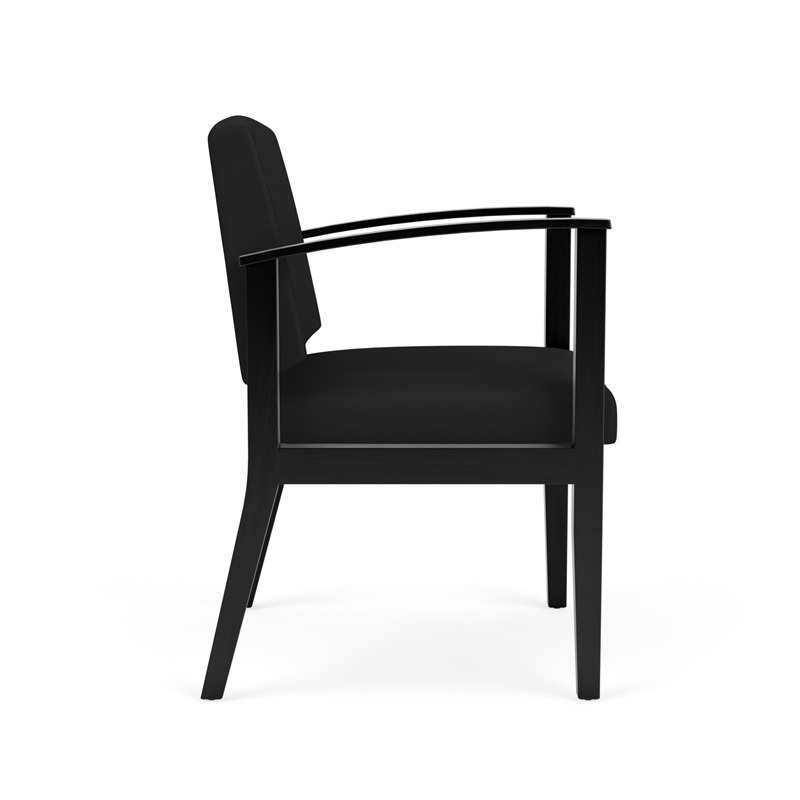 Amherst Wood Reception Waiting Room Healthcare Guest Chair / Black Wood / Black