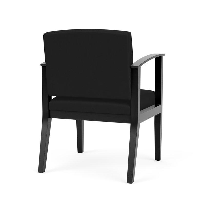 Amherst Wood Reception Waiting Room Healthcare Guest Chair / Black Wood / Black