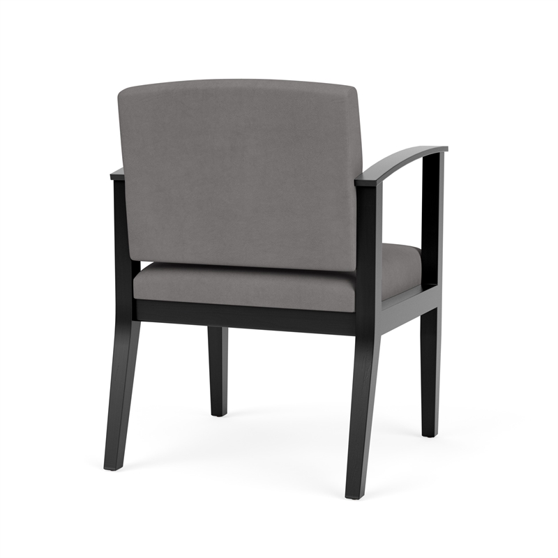 Amherst Wood Reception Waiting Room Guest Chair / Black Wood / Light Gray