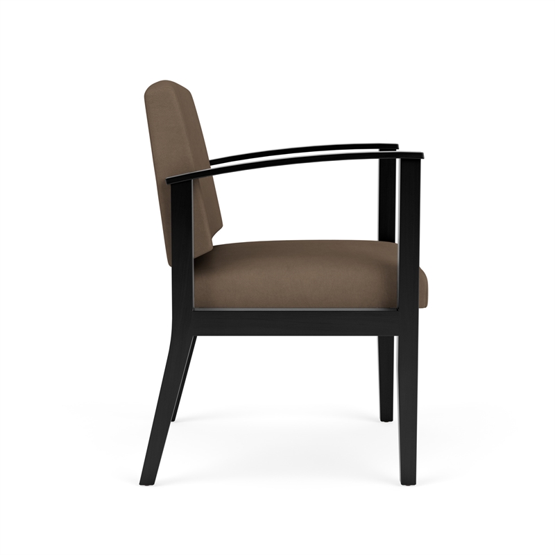 Amherst Wood Reception Waiting Room Healthcare Guest Chair / Black Wood / Brown