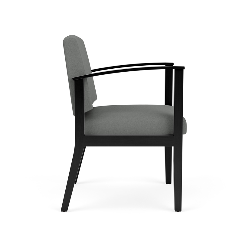 Amherst Wood Reception Waiting Room Guest Chair / Black Wood / Light Gray