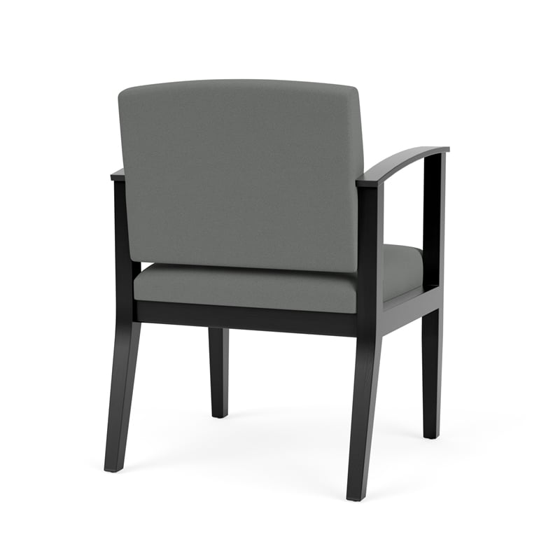 Amherst Wood Reception Waiting Room Guest Chair / Black Wood / Light Gray