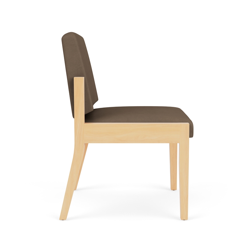 Amherst Wood Reception Waiting Armless Guest Chair / Natural Wood / Brown