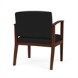 Amherst Wood Reception Waiting Oversize Guest Chair / Walnut Wood / Black