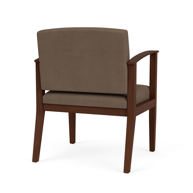 Amherst Wood Reception Waiting Oversize Guest Chair / Walnut Wood / Brown