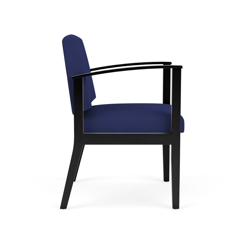 Amherst Wood Reception Waiting Room Healthcare Guest Chair / Black Wood / Blue