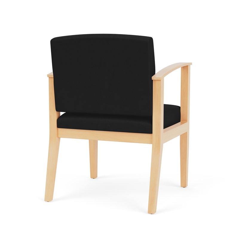 Amherst Wood Reception Waiting Room Guest Chair / Natural Wood / Black