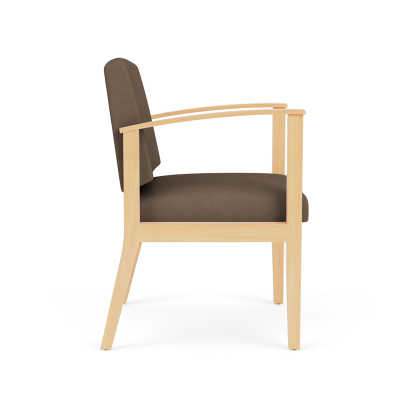 Amherst Wood Reception Waiting Room Guest Chair / Natural Wood / Brown