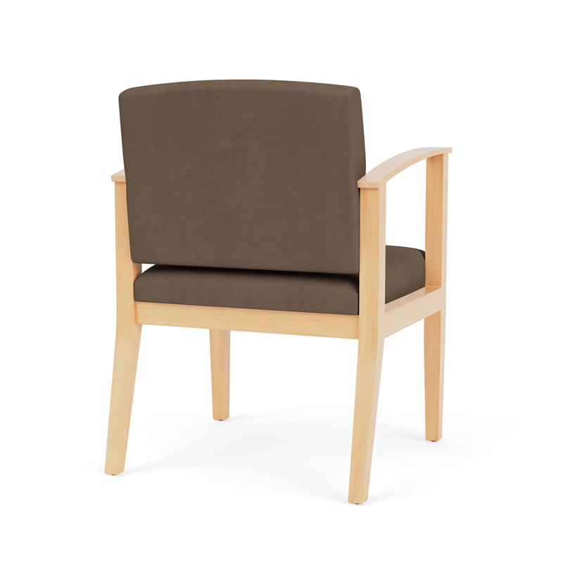 Amherst Wood Reception Waiting Room Guest Chair / Natural Wood / Brown