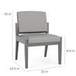Amherst Wood Reception Waiting Armless Guest Chair / Walnut Wood / Black