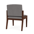 Amherst Wood Reception Waiting Armless Guest Chair / Walnut Wood / Light Gray