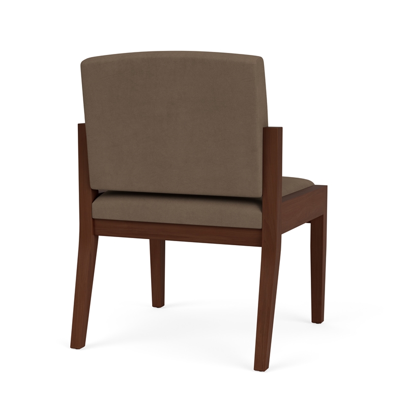 Amherst Wood Reception Waiting Armless Guest Chair / Walnut Wood / Brown