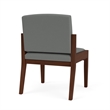 Amherst Wood Reception Waiting Armless Guest Chair / Walnut Wood / Light Gray