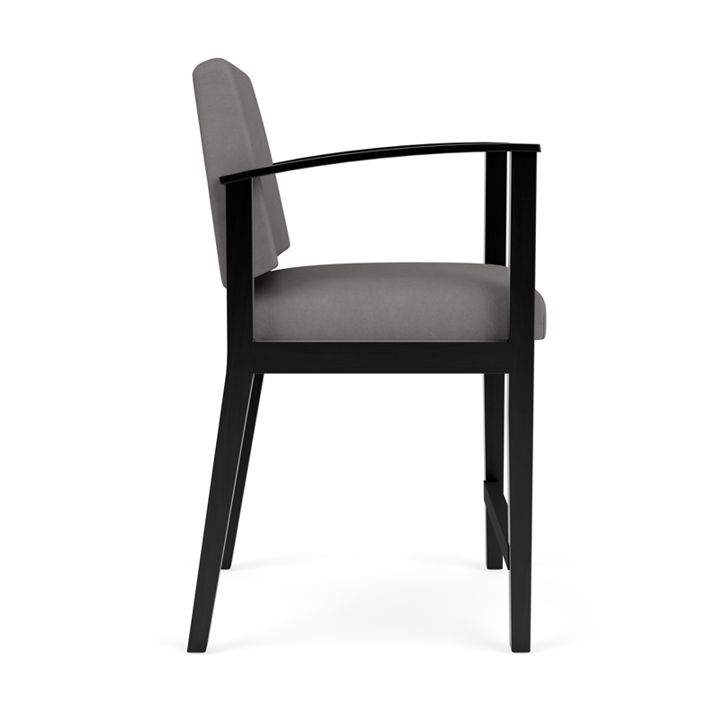 Amherst Wood Reception Waiting Room Hip Chair / Black Wood / Light Gray