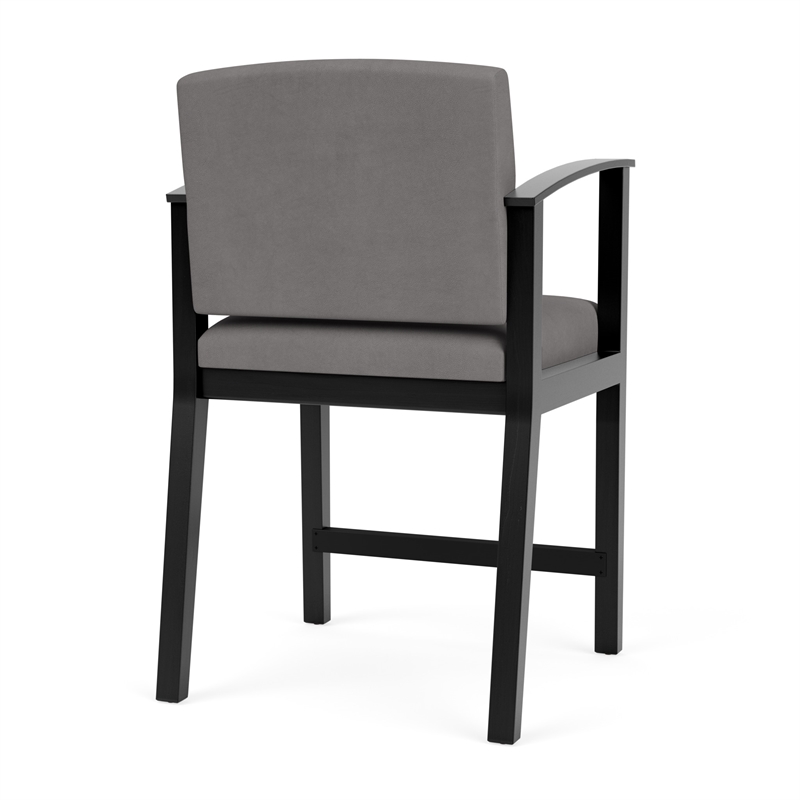 Amherst Wood Reception Waiting Room Hip Chair / Black Wood / Light Gray
