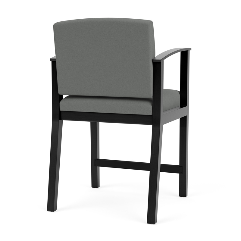 Amherst Wood Reception Waiting Room Hip Chair / Black Wood / Light Gray