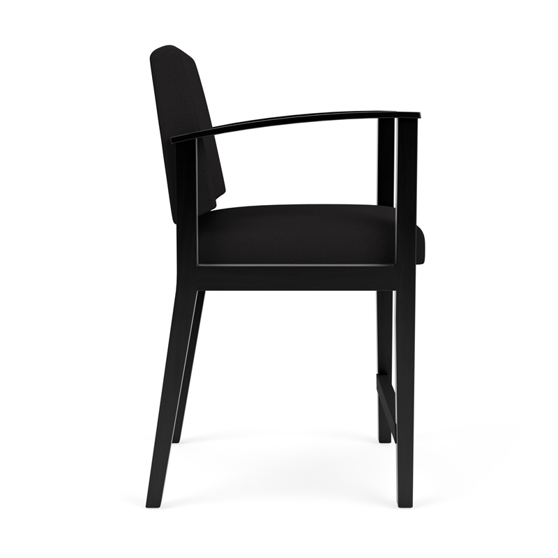 Amherst Wood Reception Waiting Room Healthcare Hip Chair / Black Wood / Black