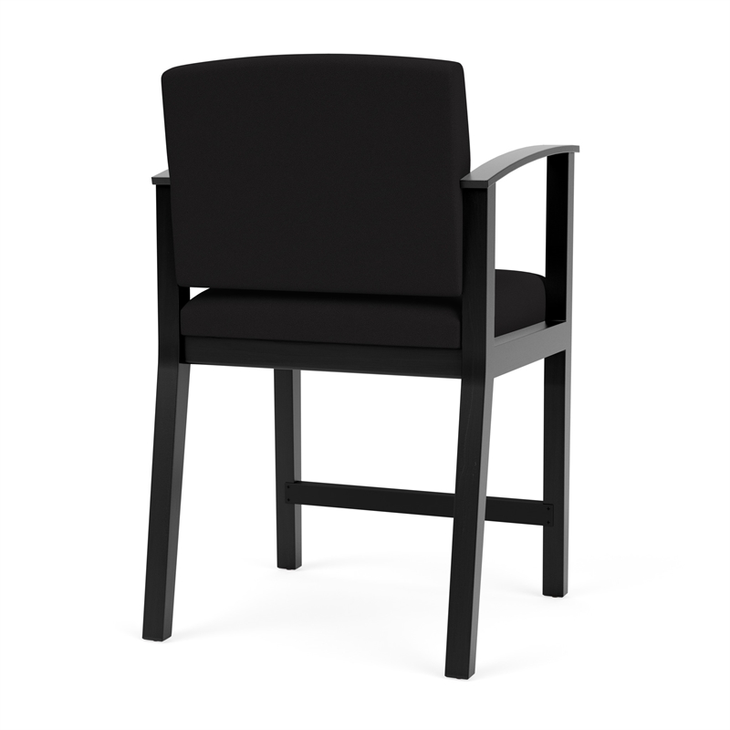 Amherst Wood Reception Waiting Room Healthcare Hip Chair / Black Wood / Black