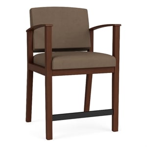 Amherst Wood Reception Waiting Room Healthcare Hip Chair / Walnut Wood / Brown