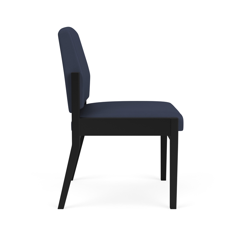 Amherst Steel Reception Waiting Armless Guest Chair / Black Steel / Blue