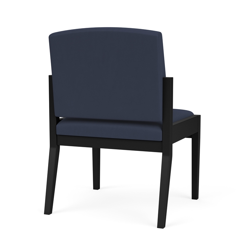 Amherst Steel Reception Waiting Armless Guest Chair / Black Steel / Blue