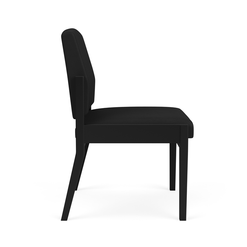 Amherst Steel Reception Waiting Armless Guest Chair / Black Steel / Black