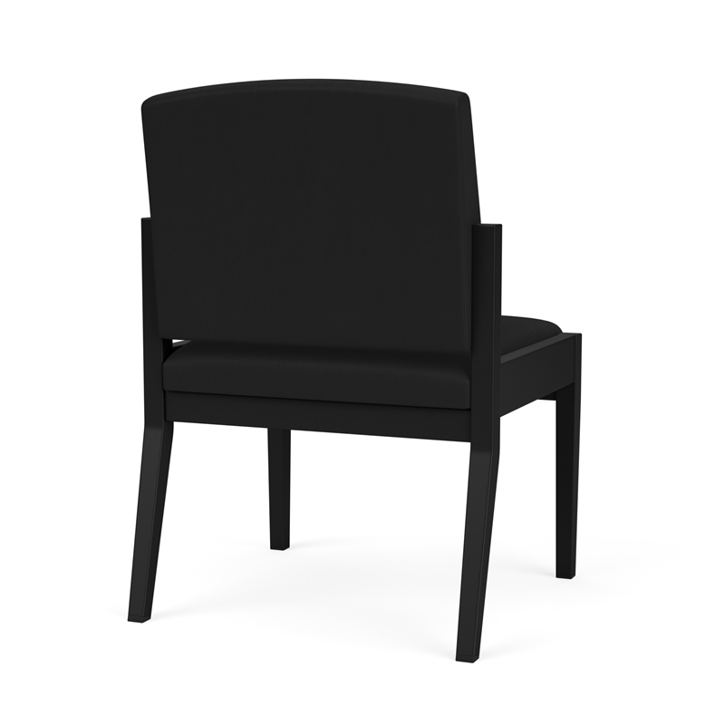 Amherst Steel Reception Waiting Armless Guest Chair / Black Steel / Black
