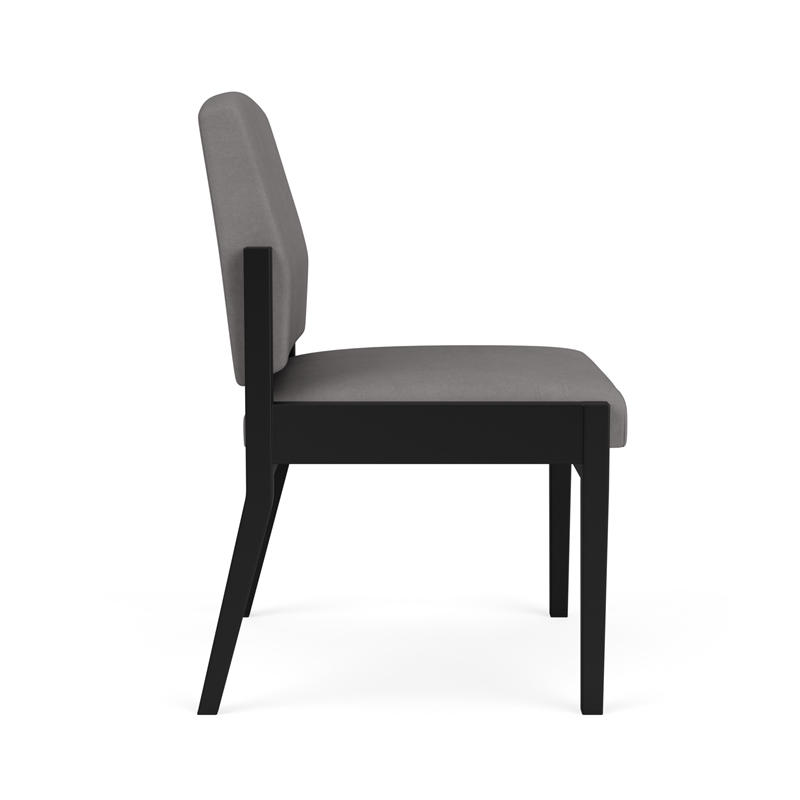 Amherst Steel Reception Waiting Armless Guest Chair / Black Steel / Light Gray