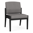 Amherst Steel Reception Waiting Armless Guest Chair / Black Steel / Light Gray
