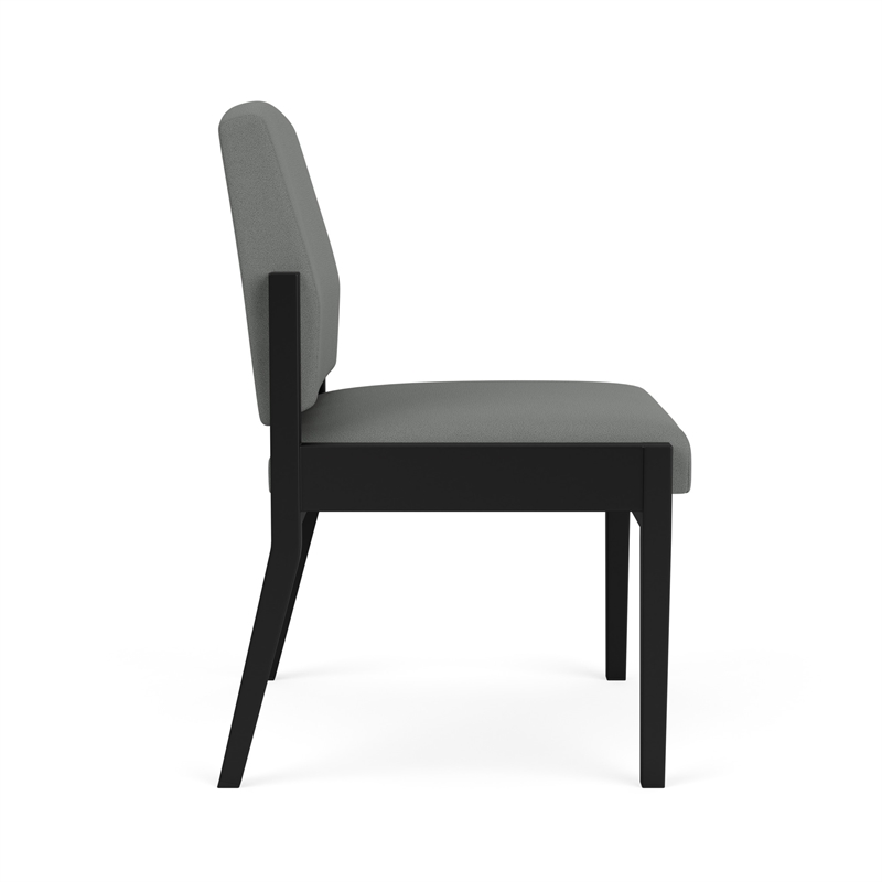 Amherst Steel Reception Waiting Armless Guest Chair / Black Steel / Light Gray