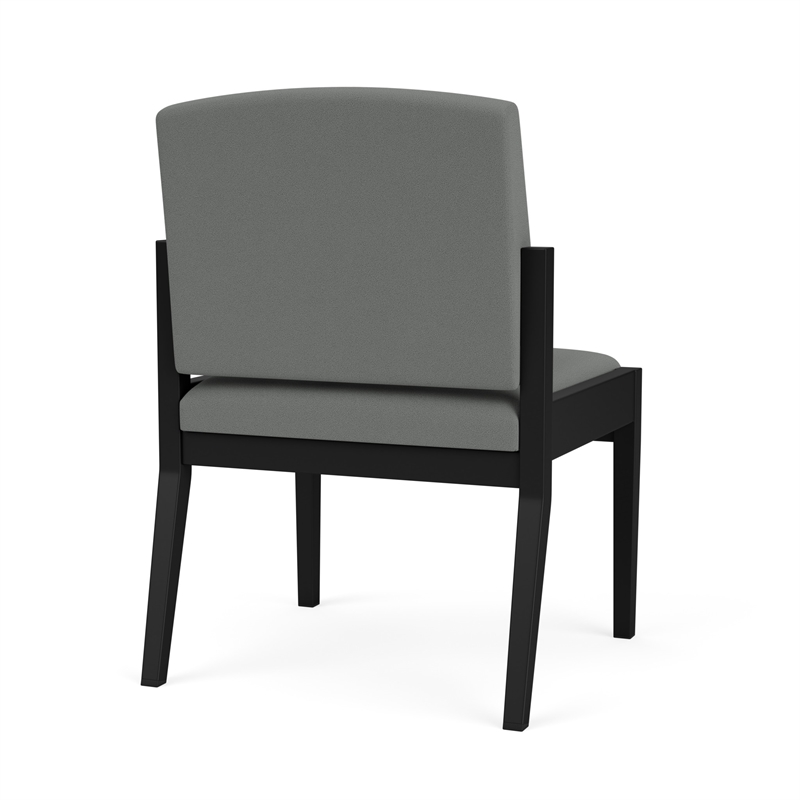 Amherst Steel Reception Waiting Armless Guest Chair / Black Steel / Light Gray