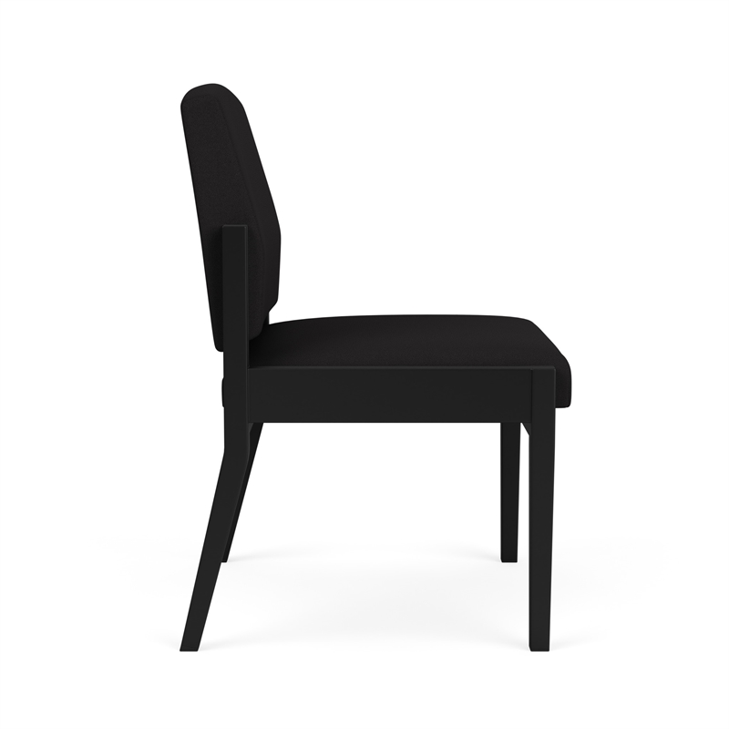 Amherst Steel Reception Waiting Armless Guest Chair / Black Steel / Black
