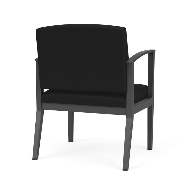 Amherst Steel Reception Waiting Oversize Guest Chair / Charcoal Steel / Black
