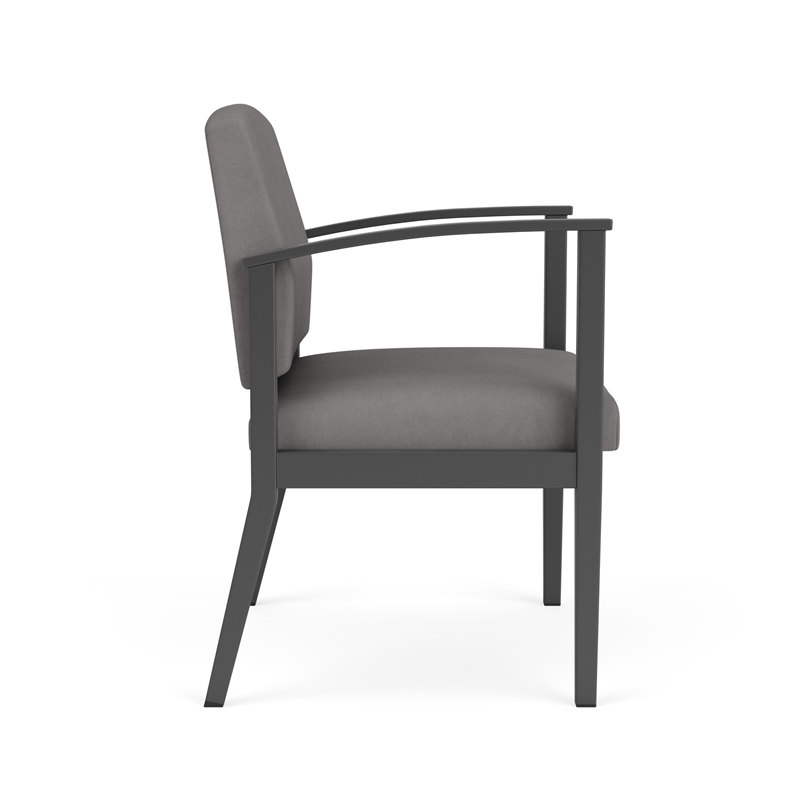 Amherst Steel Reception Oversize Guest Chair / Charcoal Steel / Light Gray