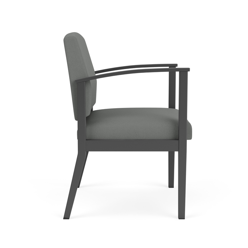 Amherst Steel Reception Oversize Guest Chair / Charcoal Steel / Light Gray
