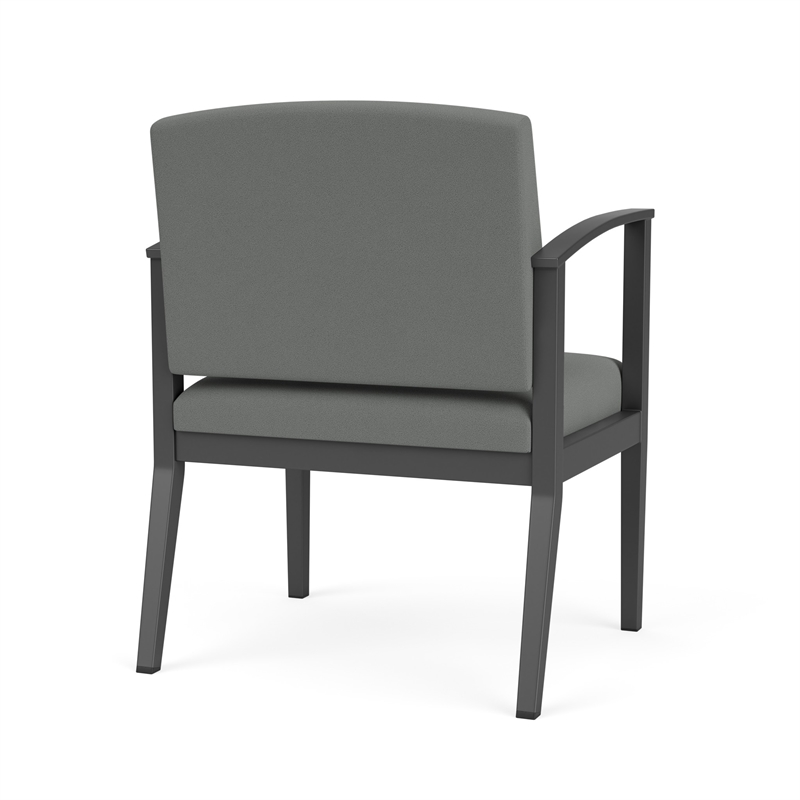 Amherst Steel Reception Oversize Guest Chair / Charcoal Steel / Light Gray