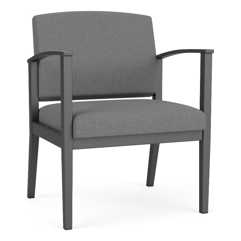 Amherst Steel Reception Oversize Guest Chair / Charcoal Steel / Light Gray