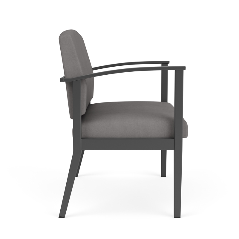 Amherst Steel Reception Waiting Bariatric Chair / Charcoal Steel / Light Gray