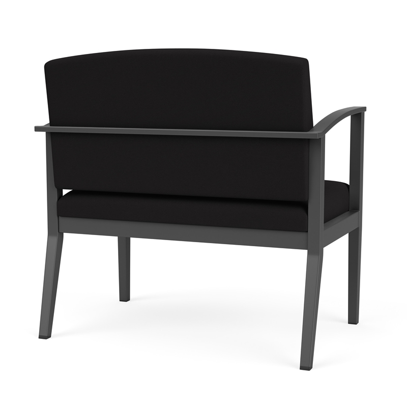Amherst Steel Reception Waiting Bariatric Chair / Charcoal Steel / Black