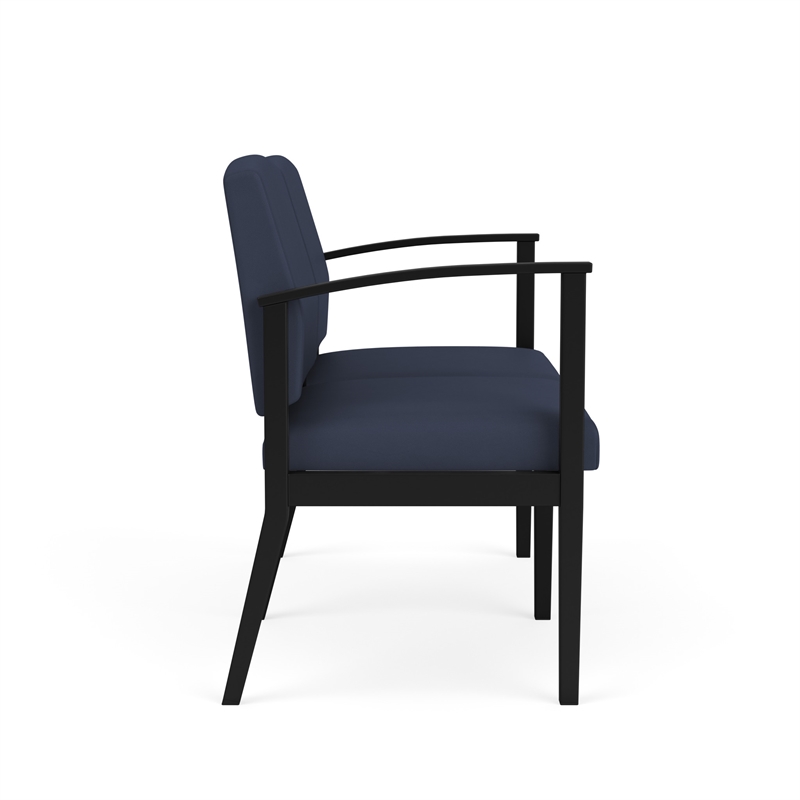 Amherst Steel Reception Waiting Room 2-Seat Chair / Black Steel / Blue