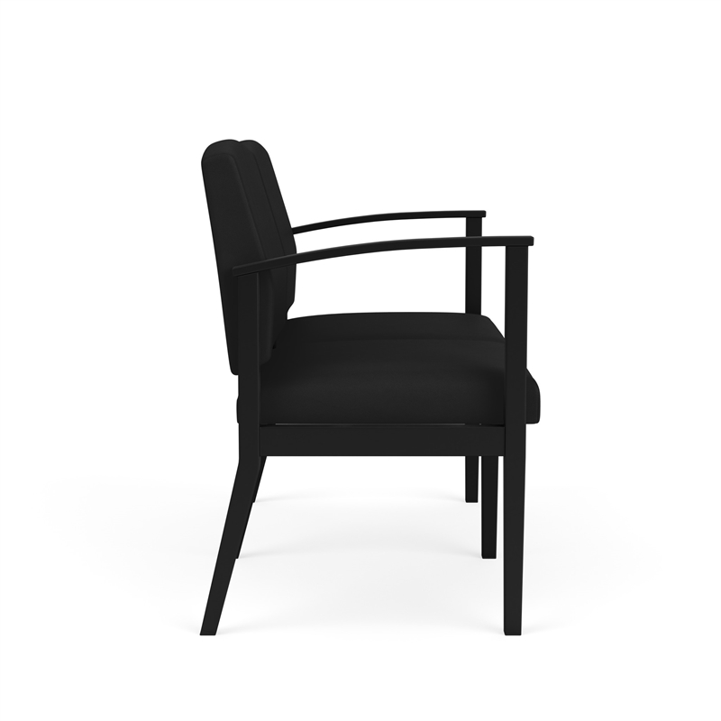 Amherst Steel Reception Waiting Room 2-Seat Chair / Black Steel / Black