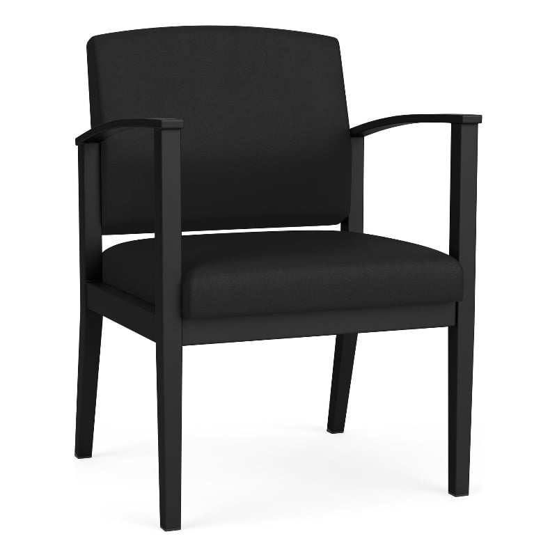 Amherst Steel Reception Waiting Room Guest Chair / Black Steel / Black