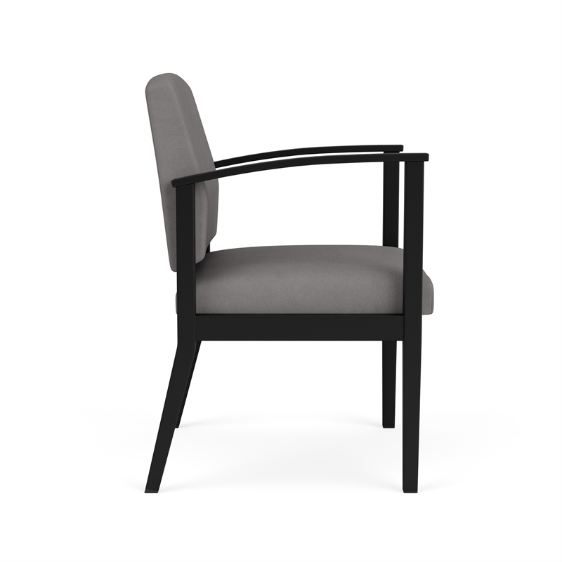 Amherst Steel Reception Waiting Guest Chair / Black Steel / Light Gray