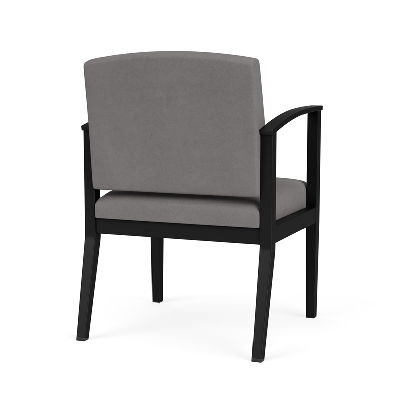 Amherst Steel Reception Waiting Guest Chair / Black Steel / Light Gray