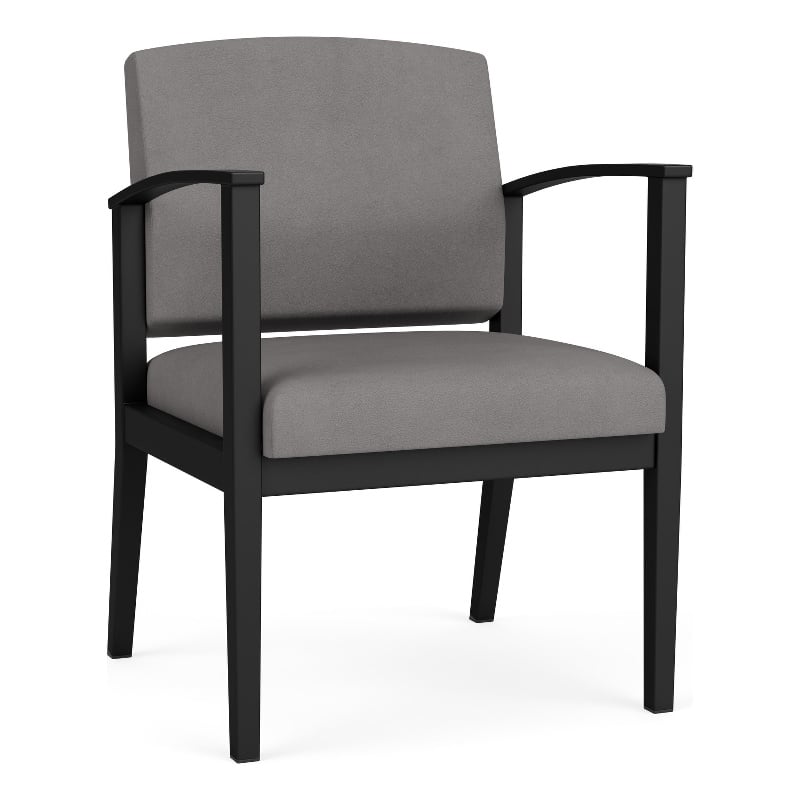 Amherst Steel Reception Waiting Guest Chair / Black Steel / Light Gray