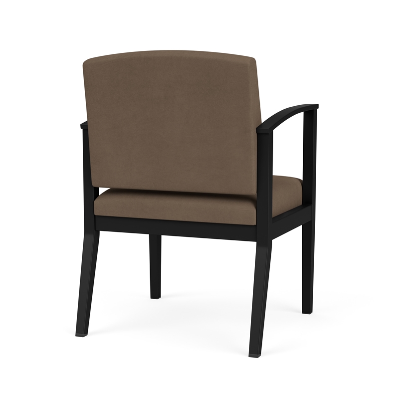 Amherst Steel Reception Waiting Room Guest Chair / Black Steel / Brown