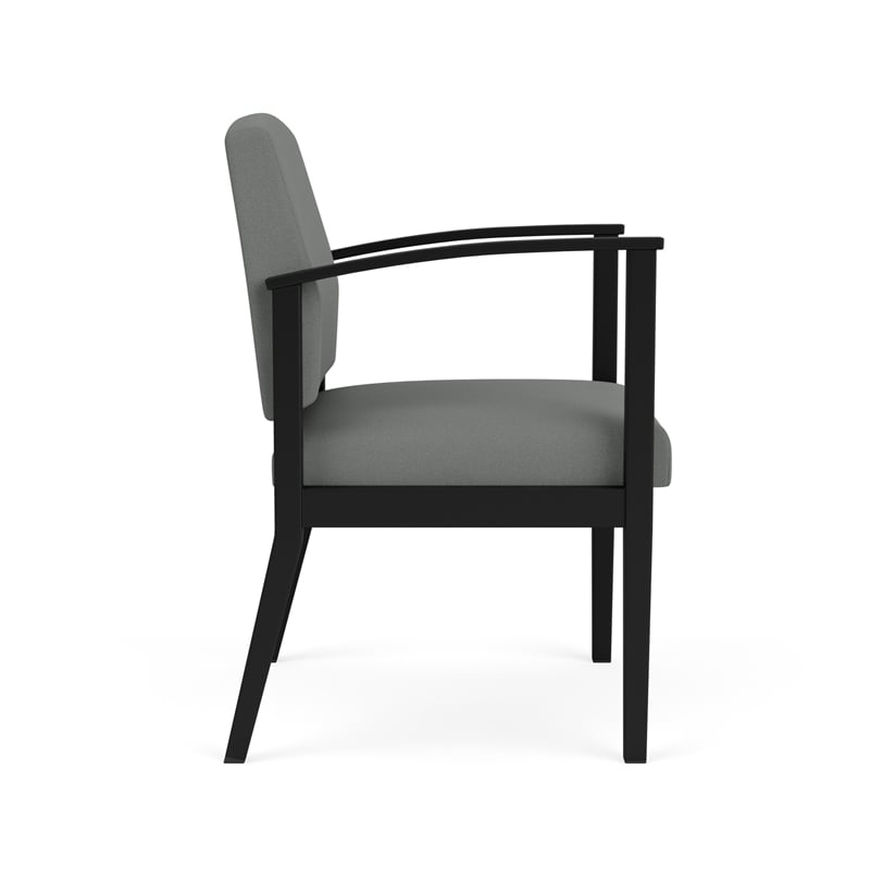 Amherst Steel Reception Waiting Guest Chair / Black Steel / Light Gray