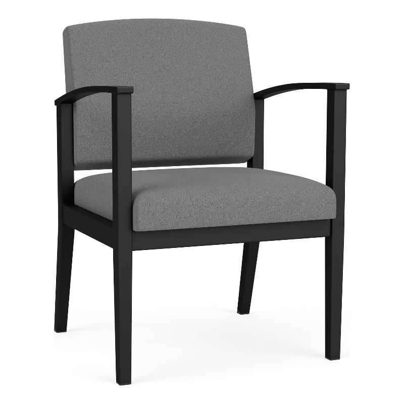Amherst Steel Reception Waiting Guest Chair / Black Steel / Light Gray