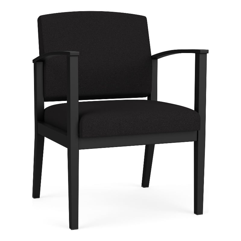 Amherst Steel Reception Waiting Room Guest Chair / Black Steel / Black
