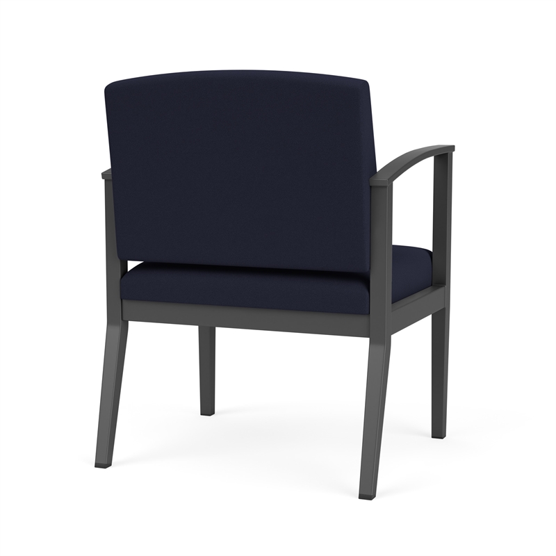 Amherst Steel Reception Oversize Guest Chair / Charcoal Steel / Navy Blue